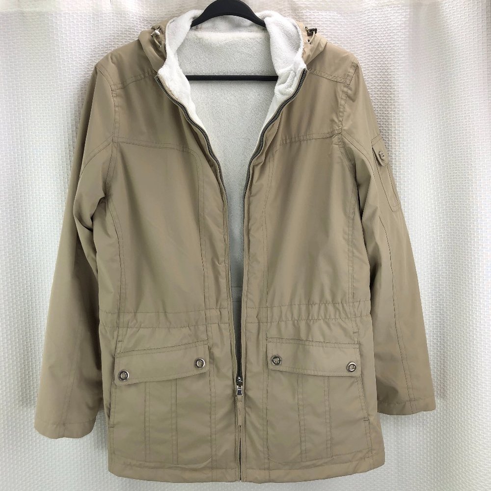 FREE COUNTRY reversible fur lined hooded jacket -SZ L